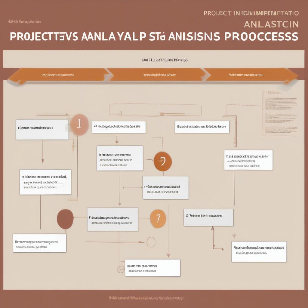 Các bước phân tích dự án: Biểu đồ thể hiện các bước chính trong quy trình phân tích dự án, từ xác định mục tiêu đến lập kế hoạch triển khai.