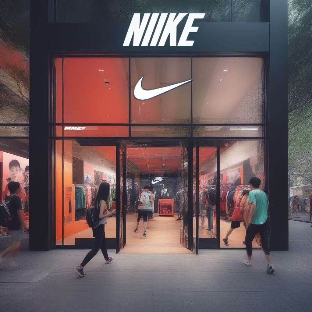 Cửa hàng Nike Cộng Hòa sầm uất