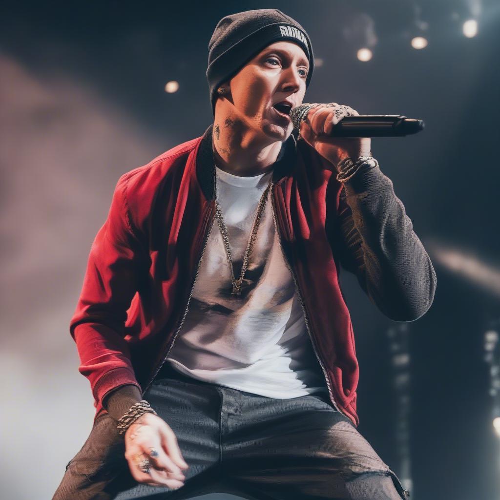 Eminem thể hiện tài năng rap đỉnh cao