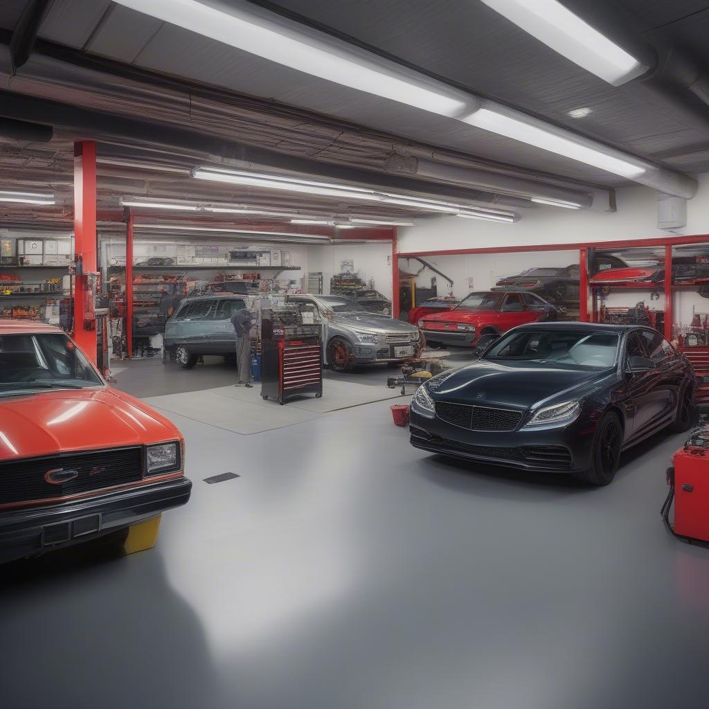 Modern car garage