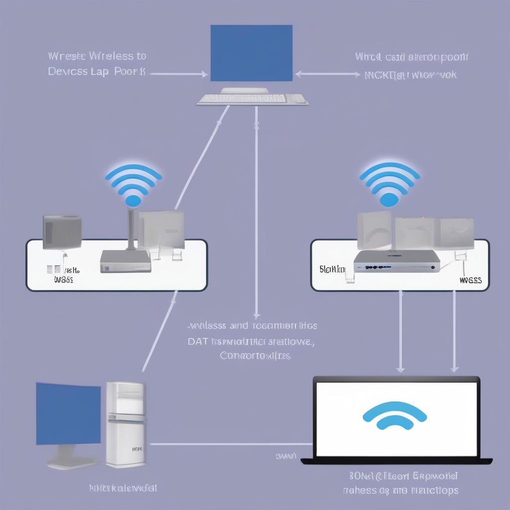 Sơ đồ mô tả LAP (Local Access Point) kết nối các thiết bị không dây với mạng có dây.