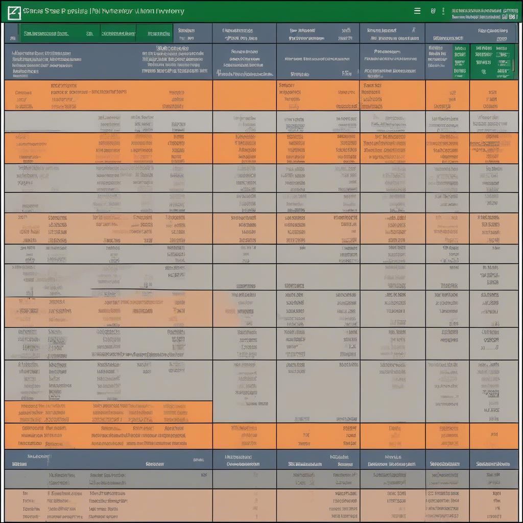 Mẫu Excel quản lý kho phụ tùng