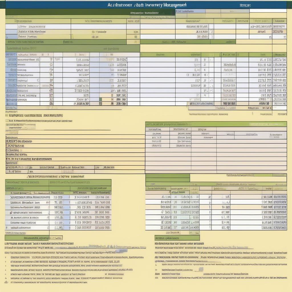 Mẫu kiểm kê hàng tồn kho Excel cho gara ô tô