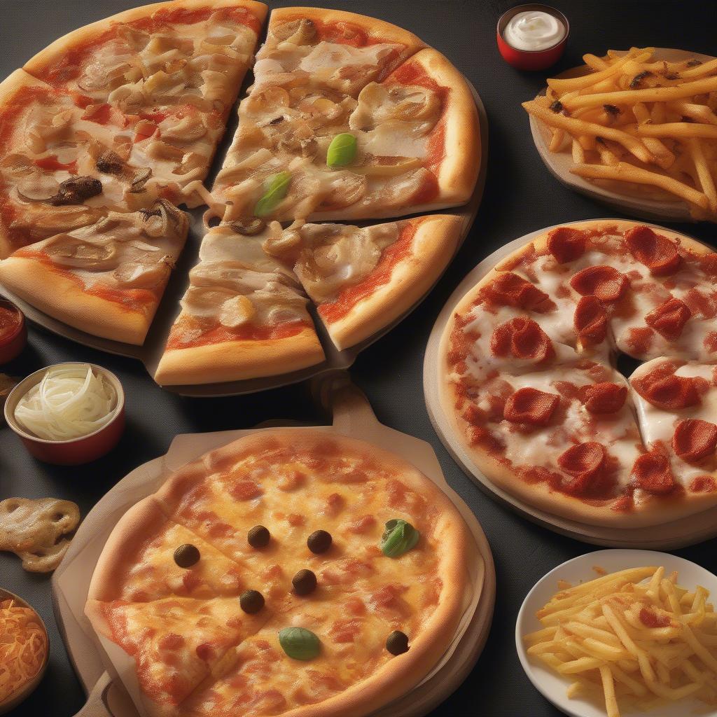 Thực đơn đa dạng của Pizza Hut Bắc Ninh với nhiều loại pizza và món ăn kèm