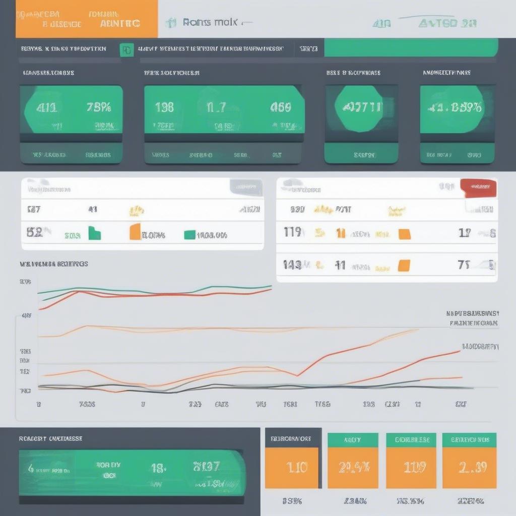 Bảng dashboard hiển thị KPI quản lý xưởng gara