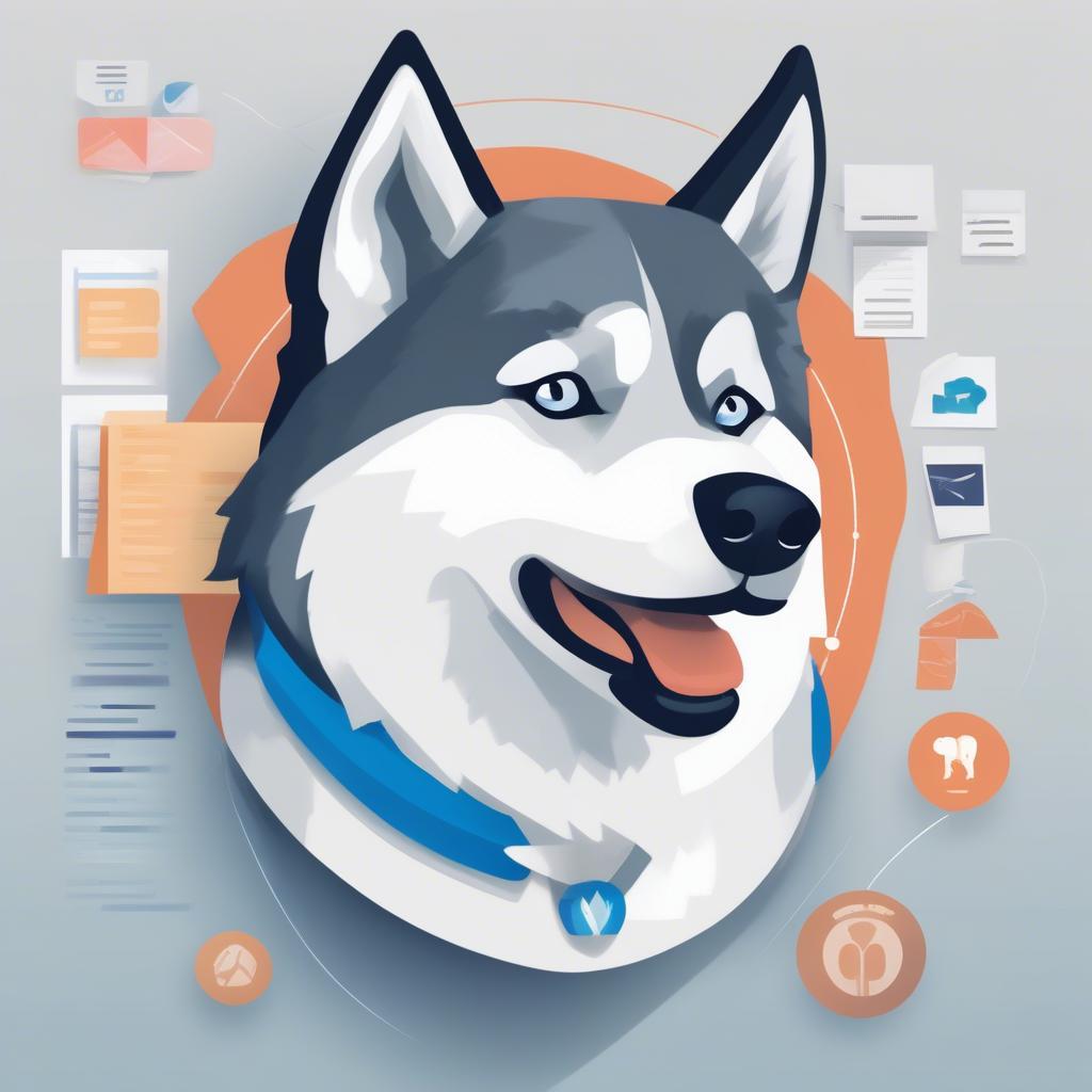 Trello Logo và Hình Ảnh Chú Chó Husky