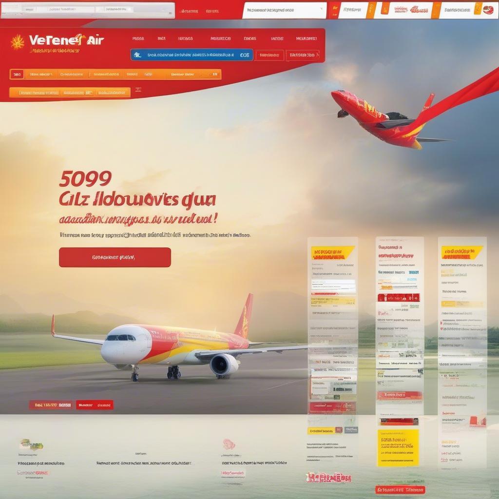 Trang chủ website chính thức của Vietjet Air