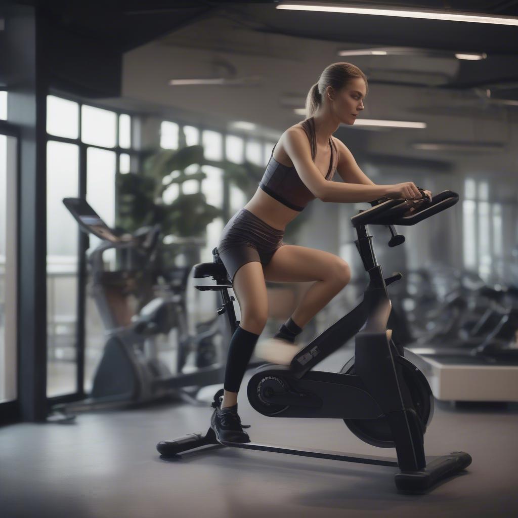 Stationary Bike in Gym